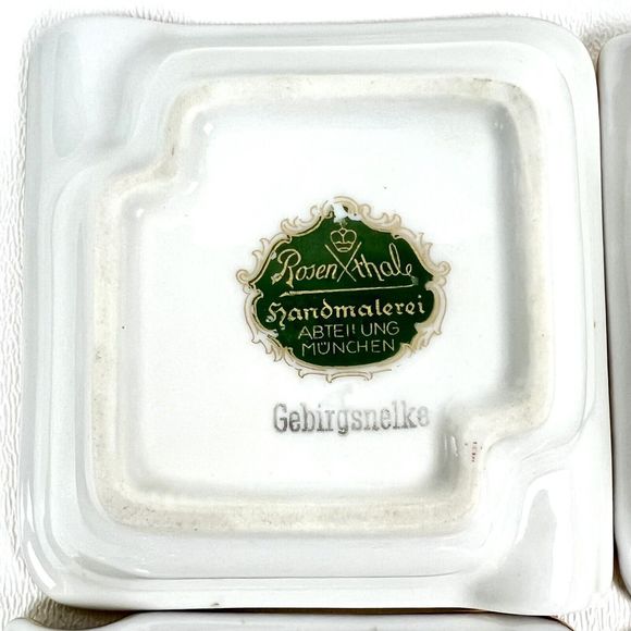 Vintage Porcelain Personal Stacking Ashtrays Rosenthal Floral Gold Details Set/4 - Picture 10 of 13